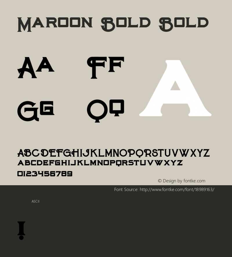 Maroon Bold Bold Version 1.000 Font Sample