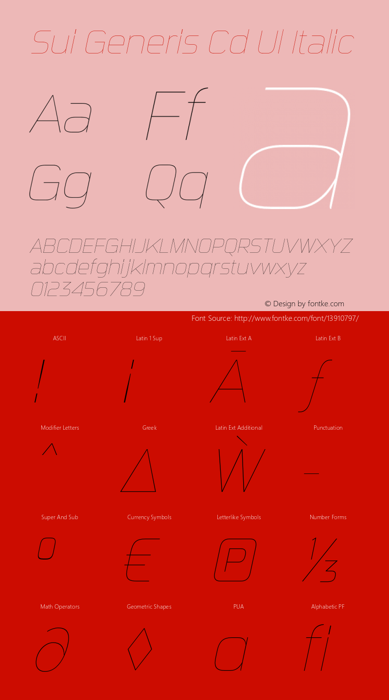 Sui Generis Cd Ul Italic Version 3.001 Font Sample