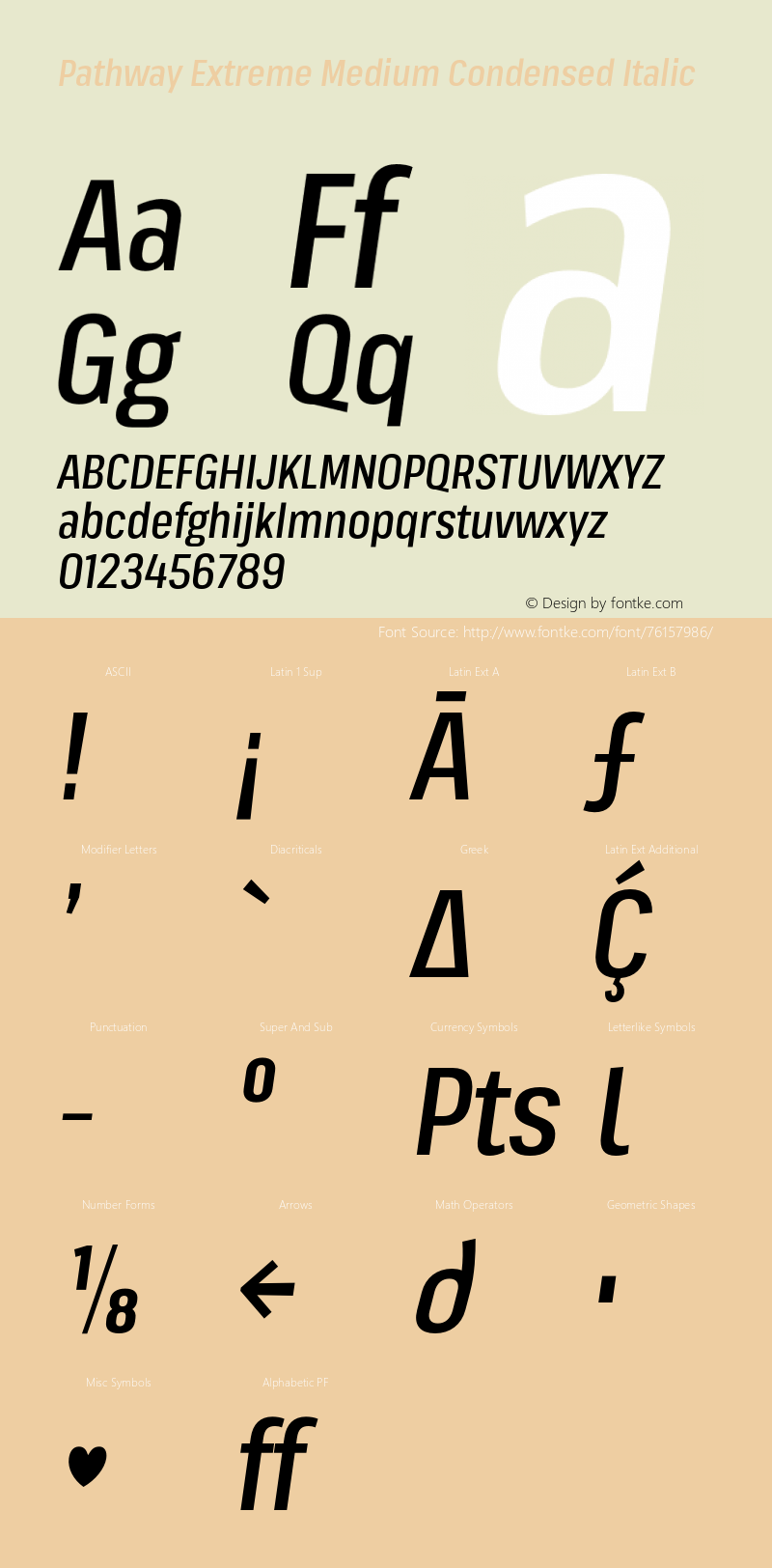 PathwayExtreme-MedCondIta Version 1.000 Font Sample