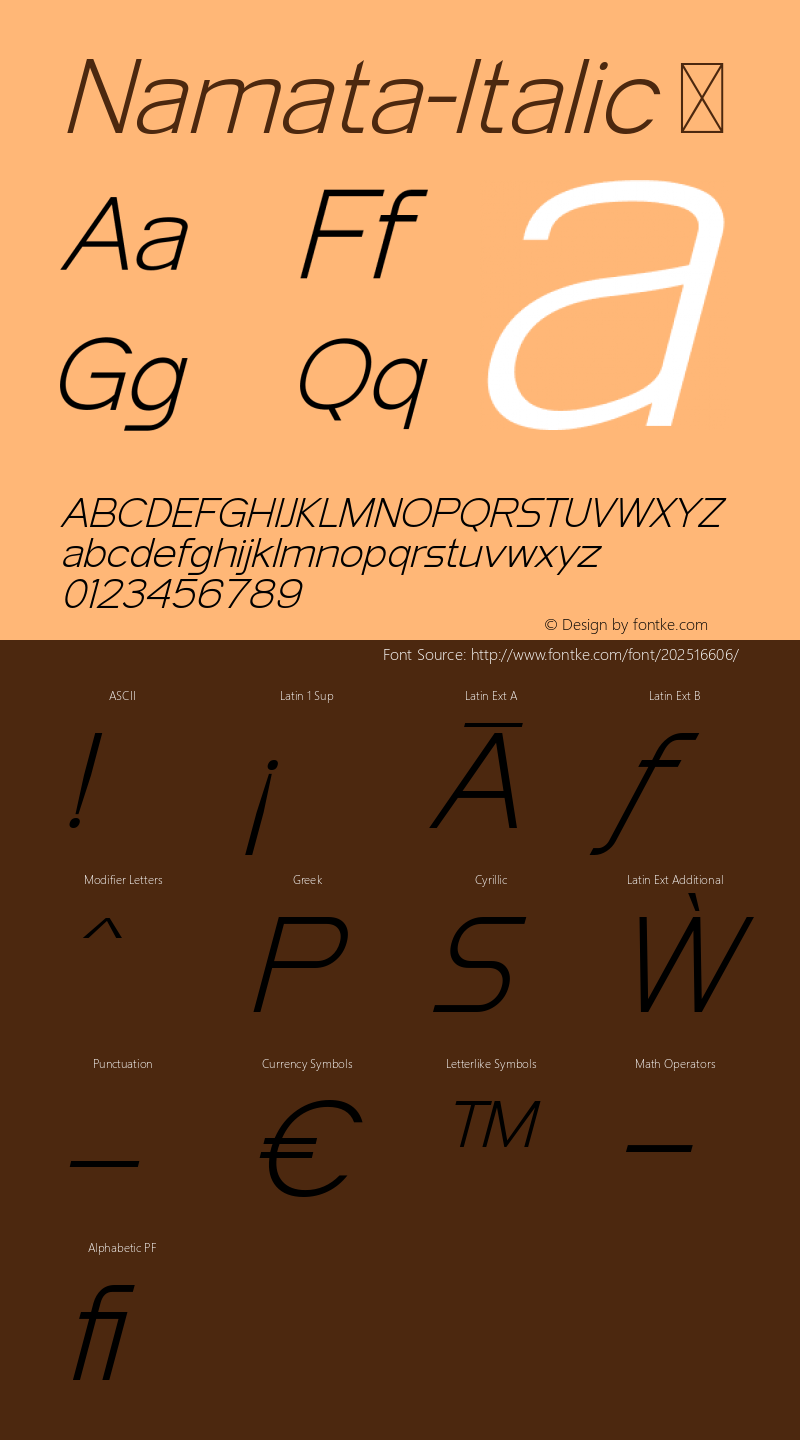 ☞Namata-Italic Version 1.000;com.myfonts.easy.differentialtype.namata.italic.wfkit2.version.5MDr图片样张