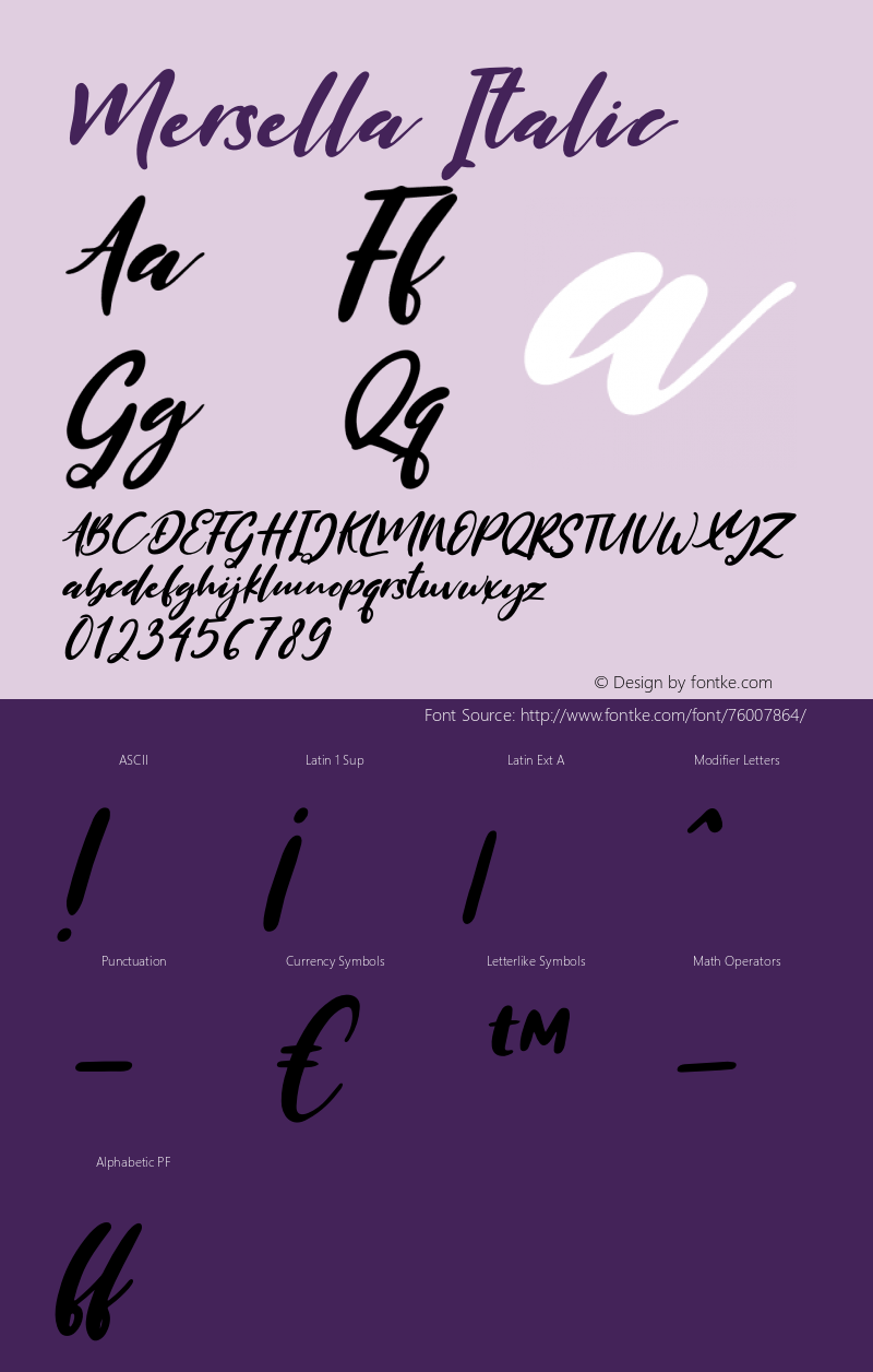 Mersella Italic Version 1.00;July 3, 2020;FontCreator 12.0.0.2525 64-bit Font Sample