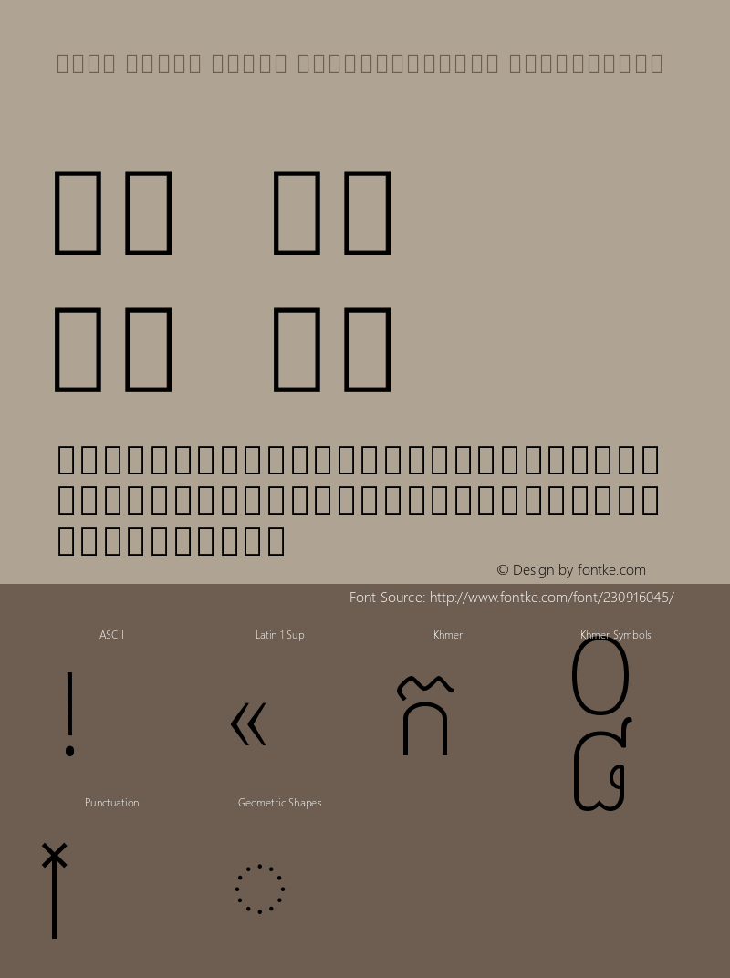 Noto Serif Khmer SemiCondensed ExtraLight Version 2.002图片样张