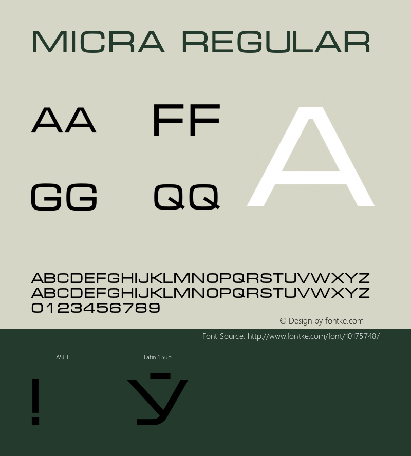 Micra Regular 001.001 Font Sample