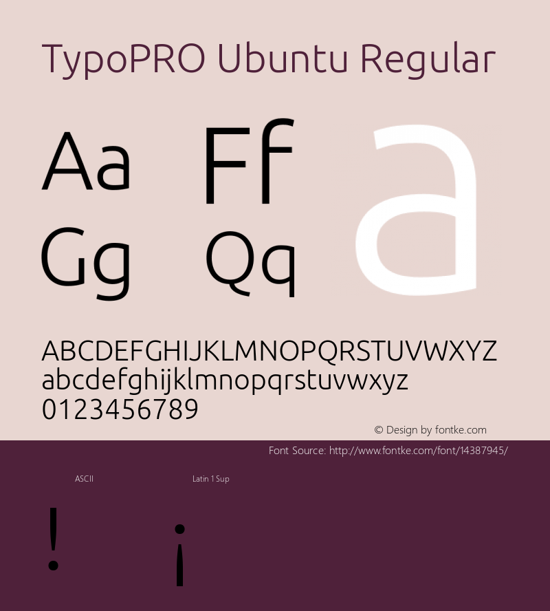 TypoPRO Ubuntu Regular Version 0.80 Font Sample