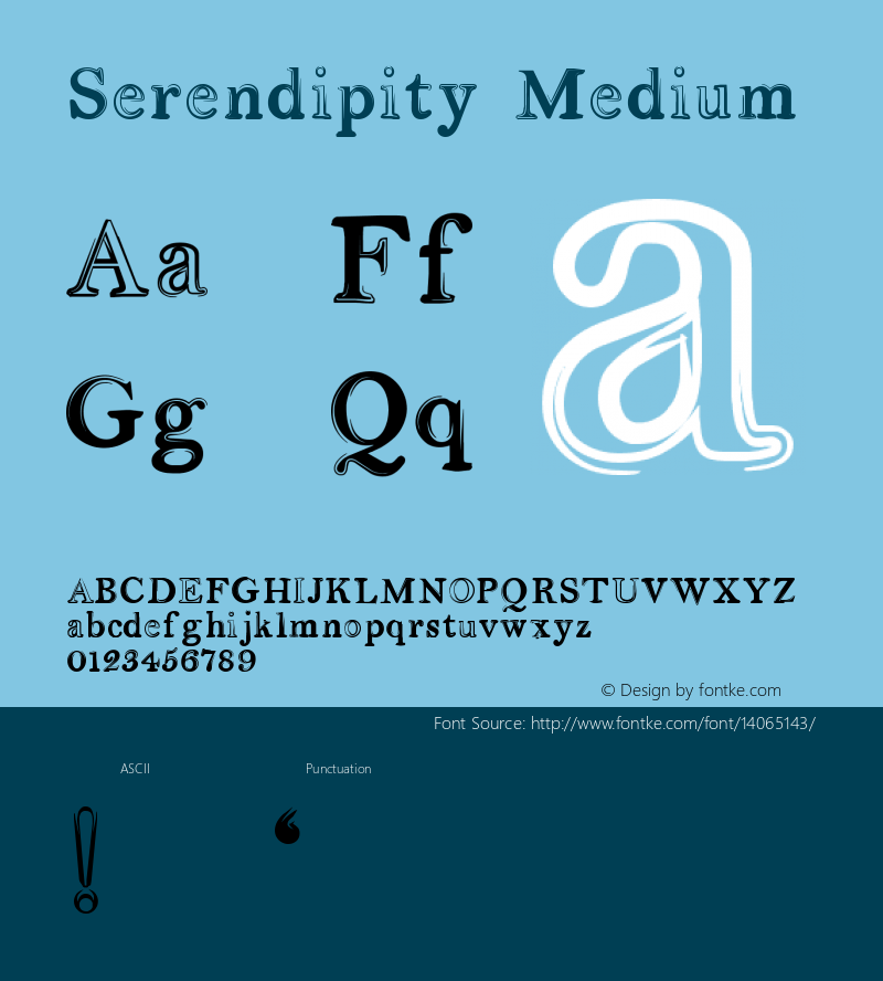 Serendipity Medium Version 1.0 Font Sample