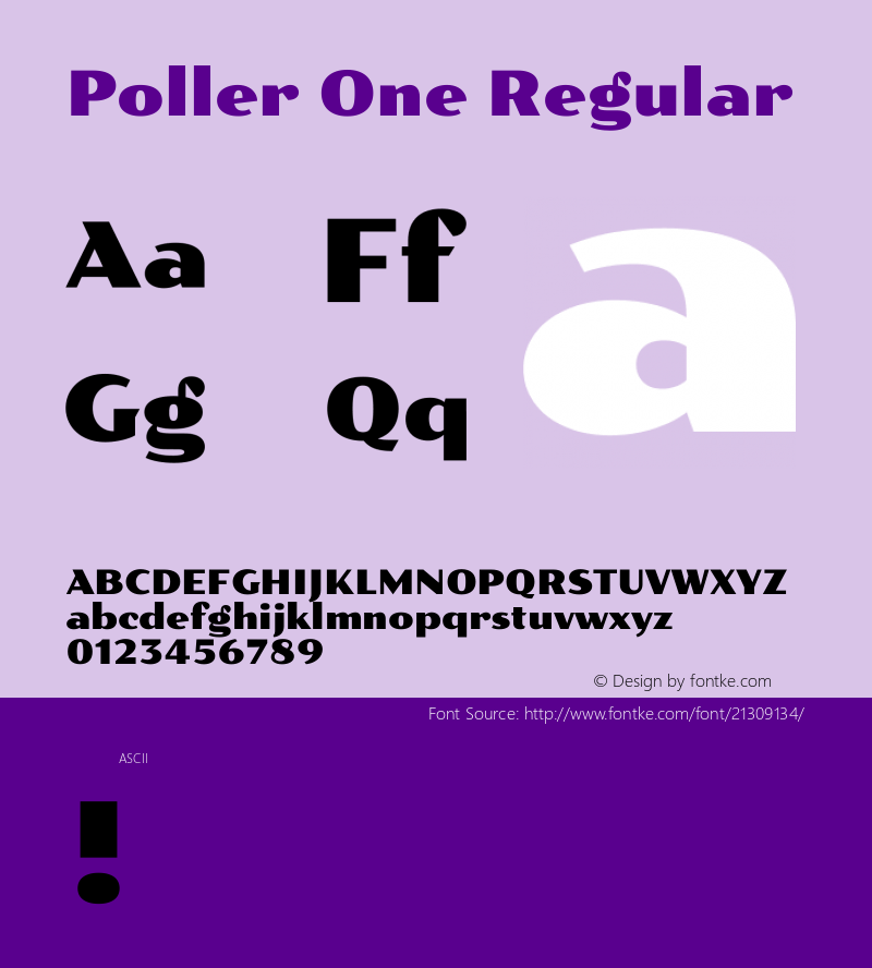 Poller One Regular  Font Sample