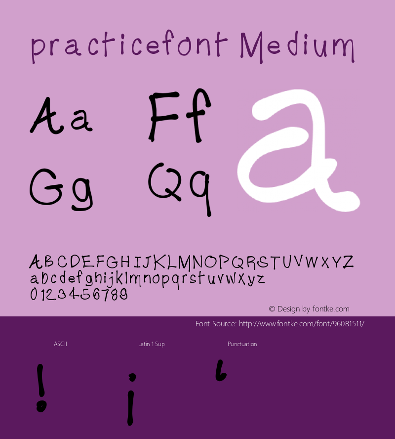 practicefont Version 001.000 Font Sample