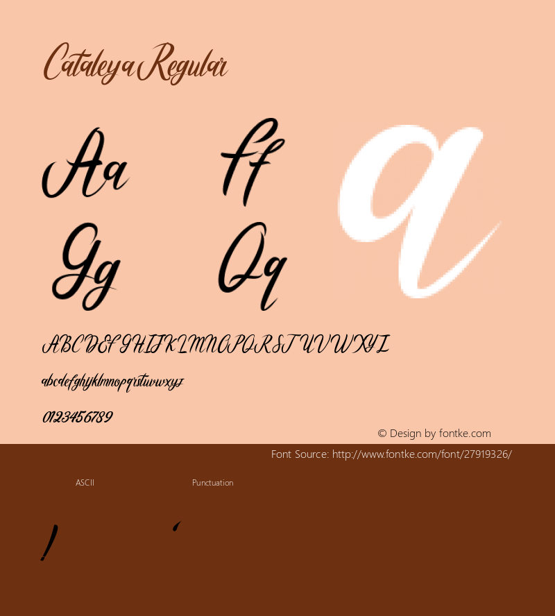 Cataleya Version 1.000 Font Sample