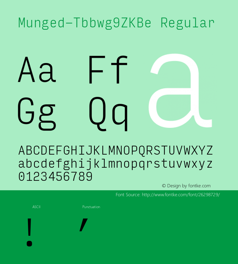 Munged-Tbbwg9ZKBe Regular  Font Sample