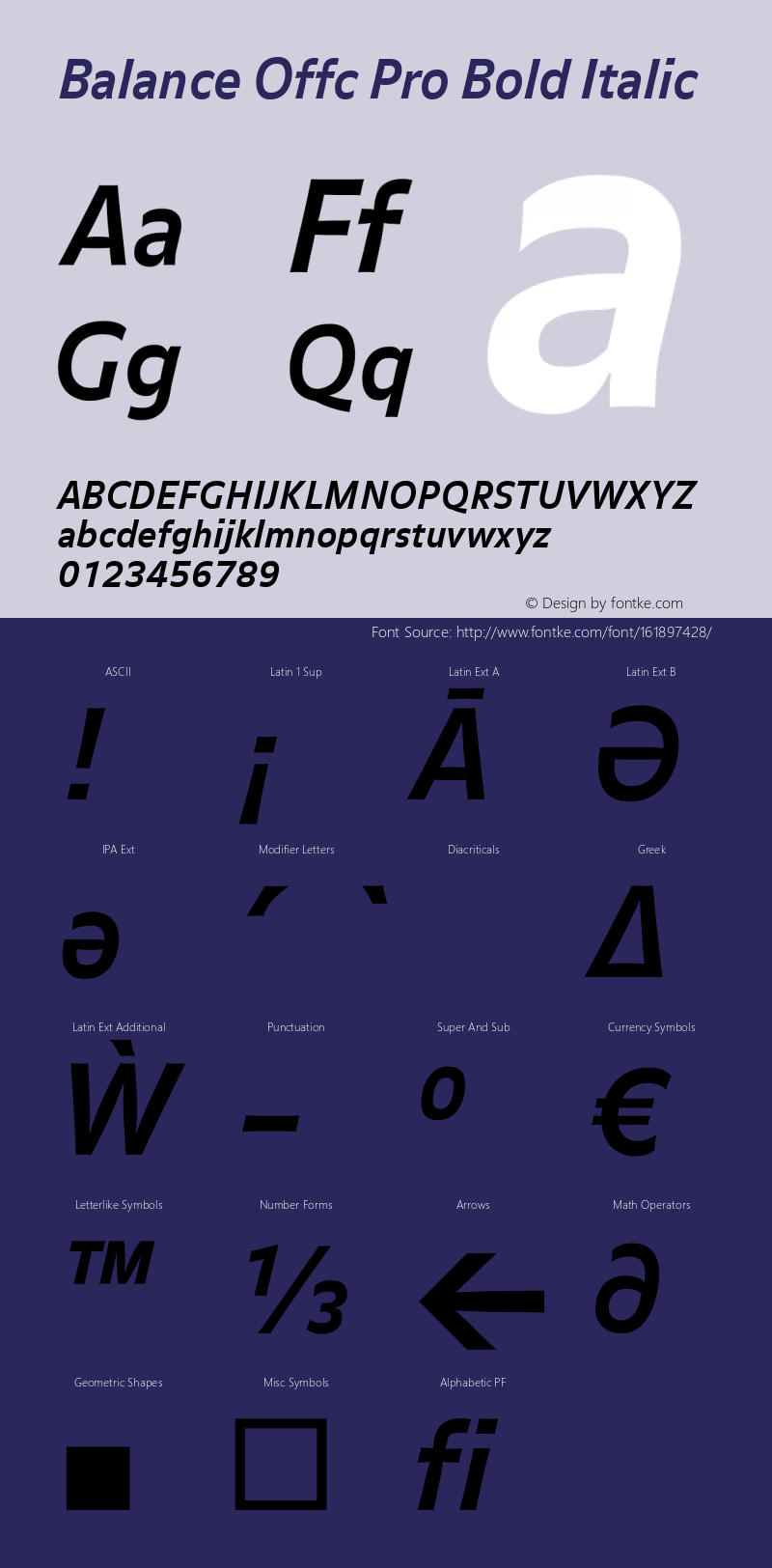 Balance Offc Pro Bold Italic Version 7.504; 2010; Build 1025 Font Sample