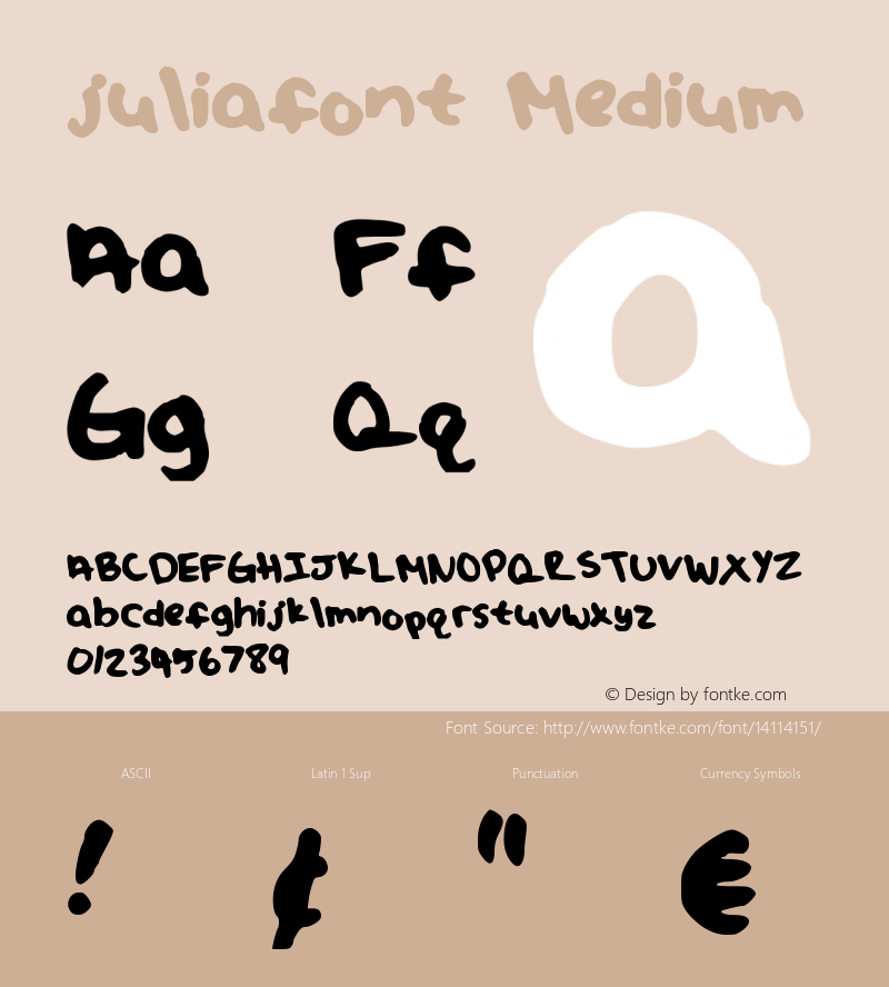 juliafont Medium Version 001.000 Font Sample