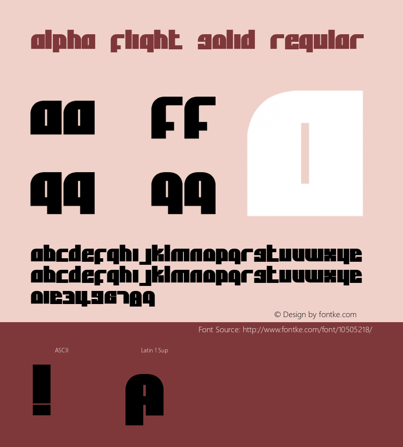 Alpha Flight Solid Regular 1.01 Font Sample