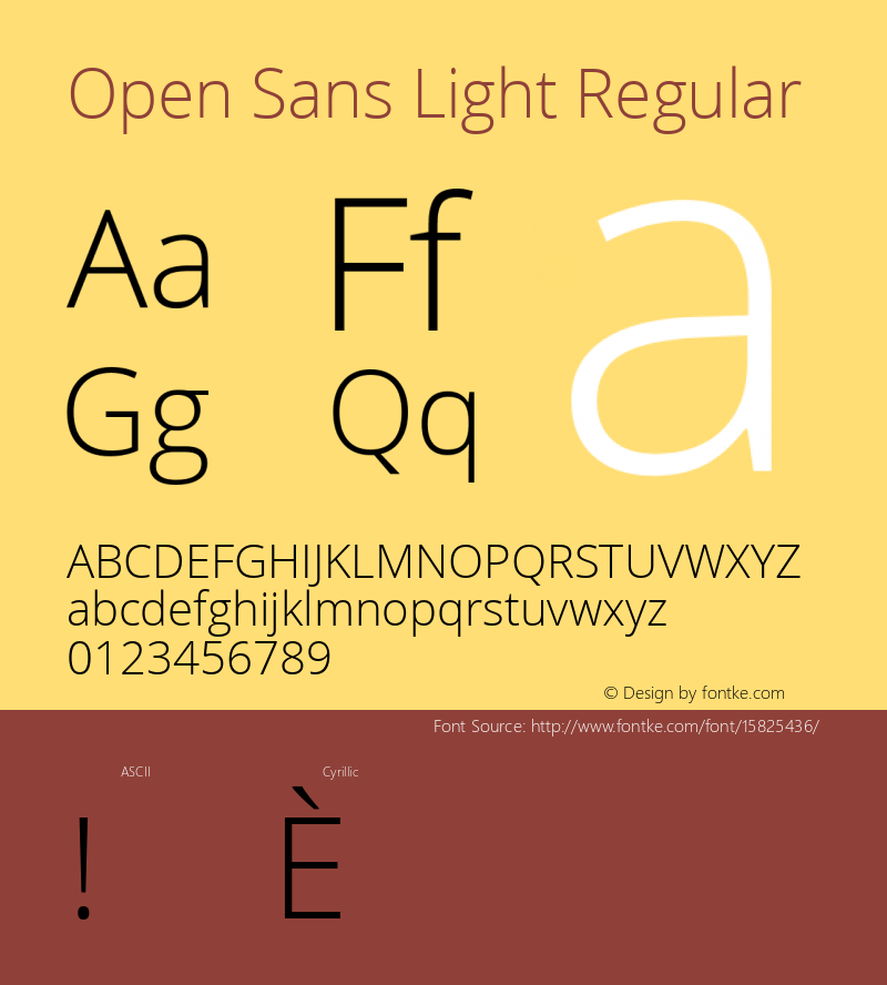 Open Sans Light Regular Version 1.10; ttfautohint (v1.4.1) Font Sample