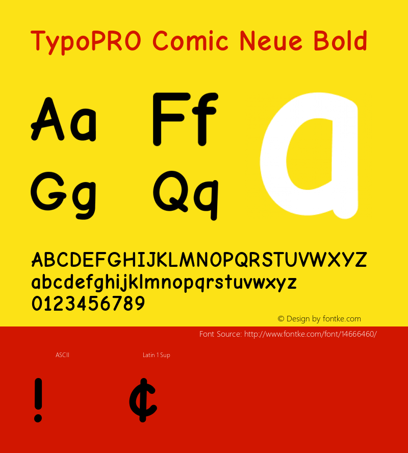 TypoPRO Comic Neue Bold Version 1.000 Font Sample