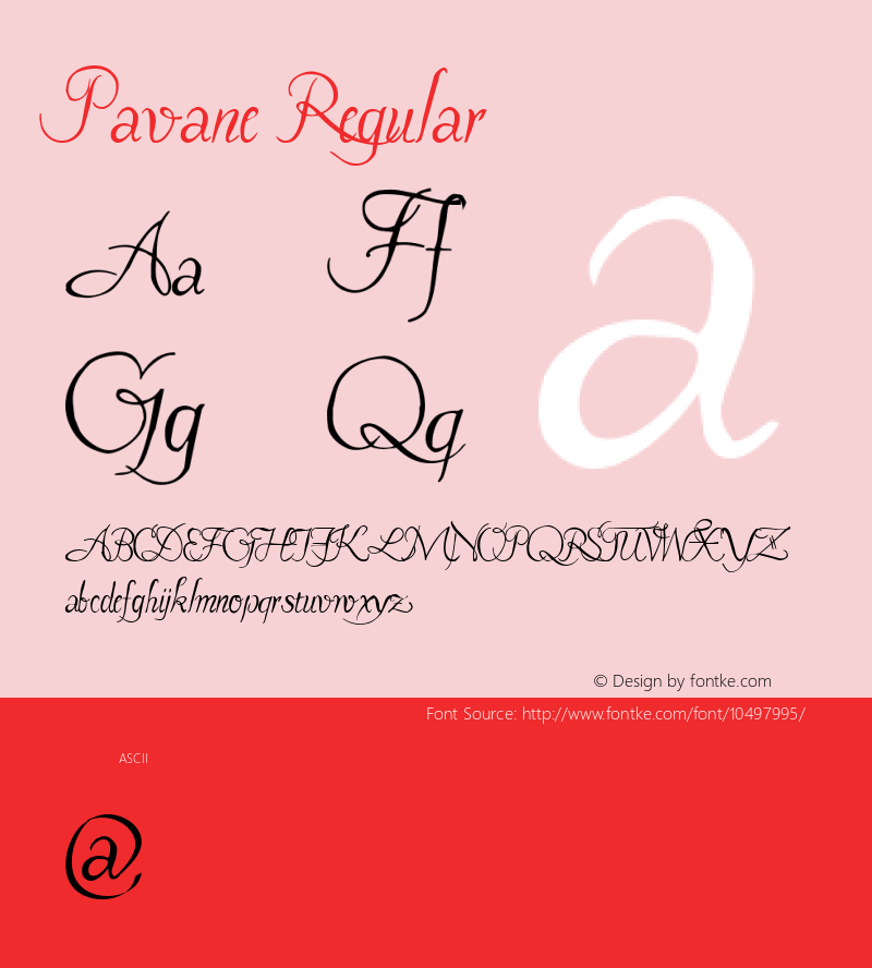 Pavane Regular Altsys Fontographer 4.0.3 8/7/97 Font Sample