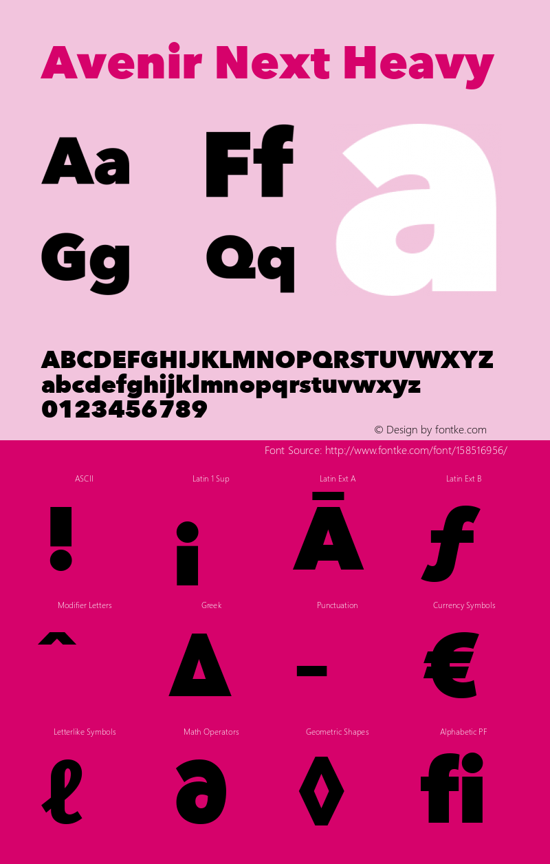 Avenir Next Heavy 13.0d1e10 Font Sample