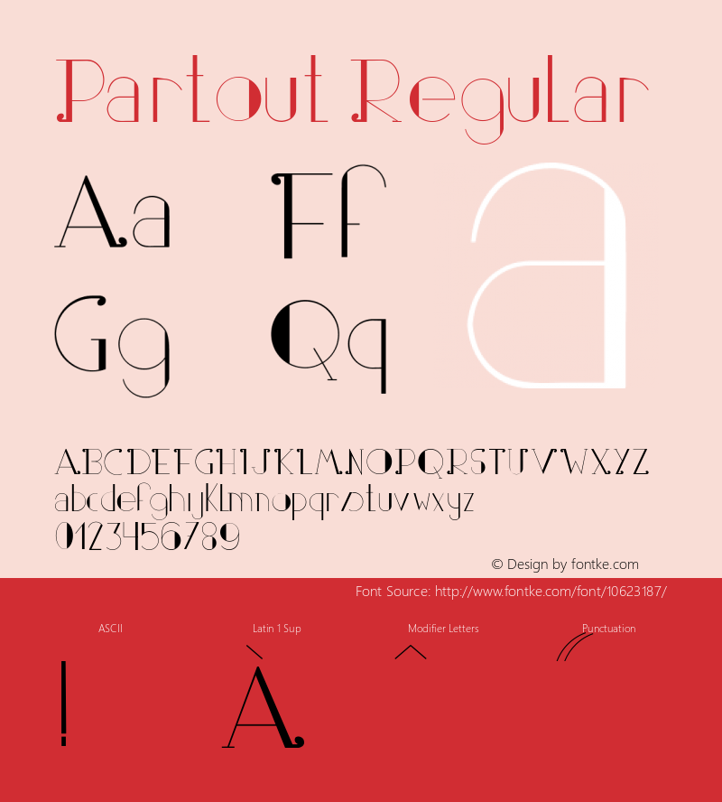 Partout Regular Unknown Font Sample