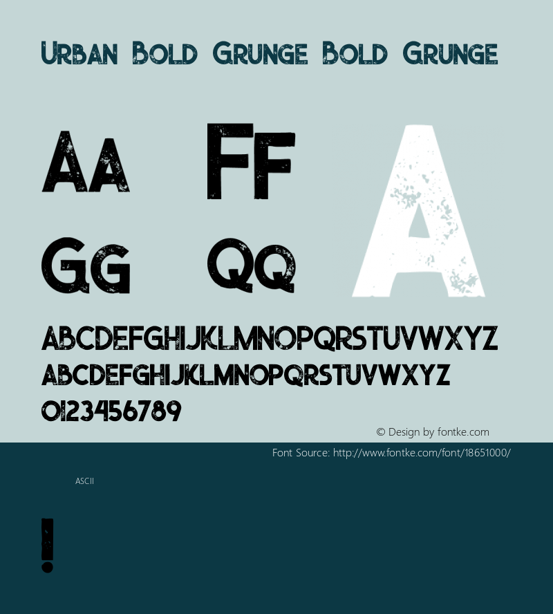 Urban Bold Grunge Bold Grunge Version 1.000 Font Sample