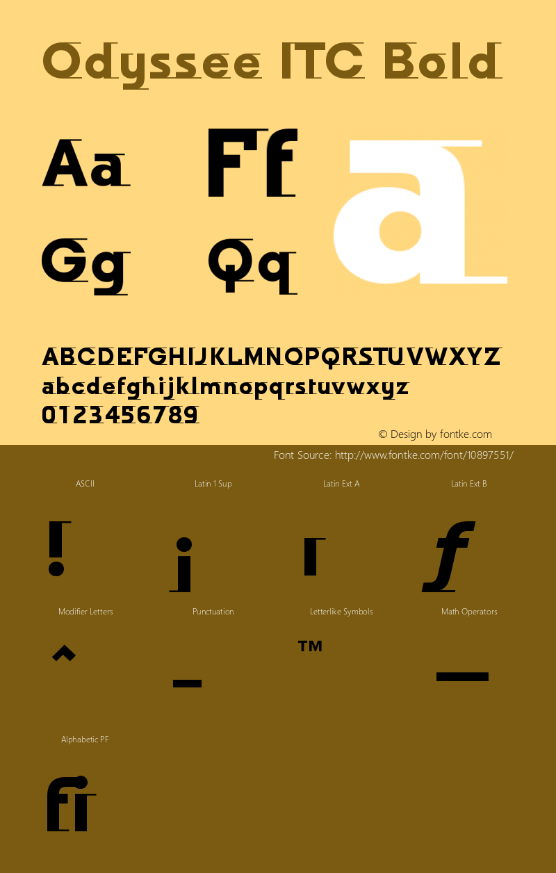 Odyssee ITC Bold Version 001.001 Font Sample