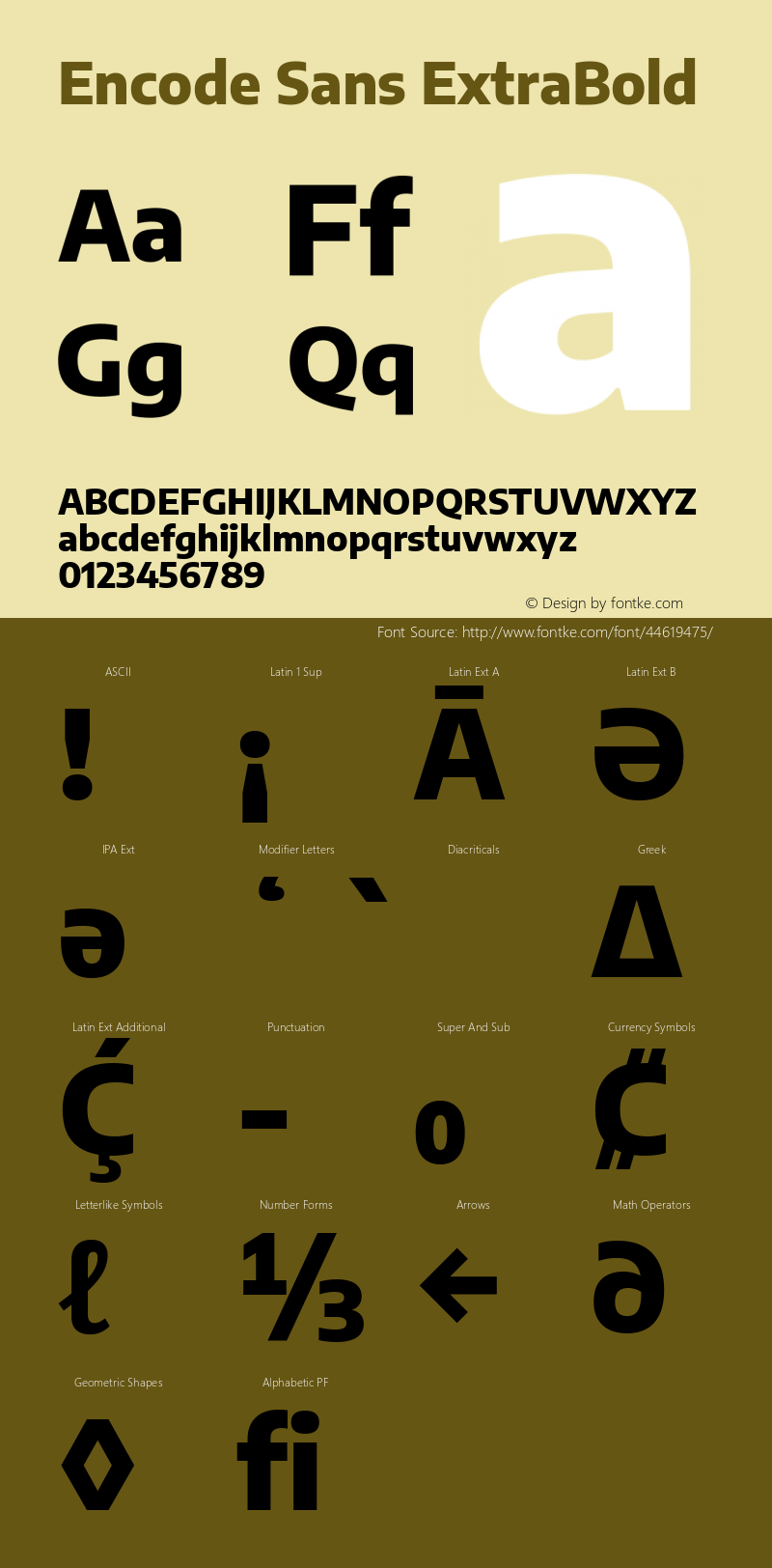 Encode Sans ExtraBold Version 2.000 Font Sample