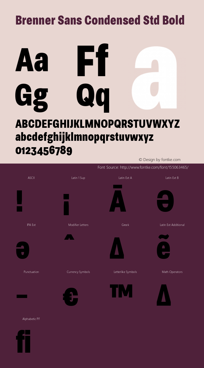 687fd2619a9cc7b8 - subset of Brenner Sans Cond Std Bld Version 1.0; 2018 Font Sample