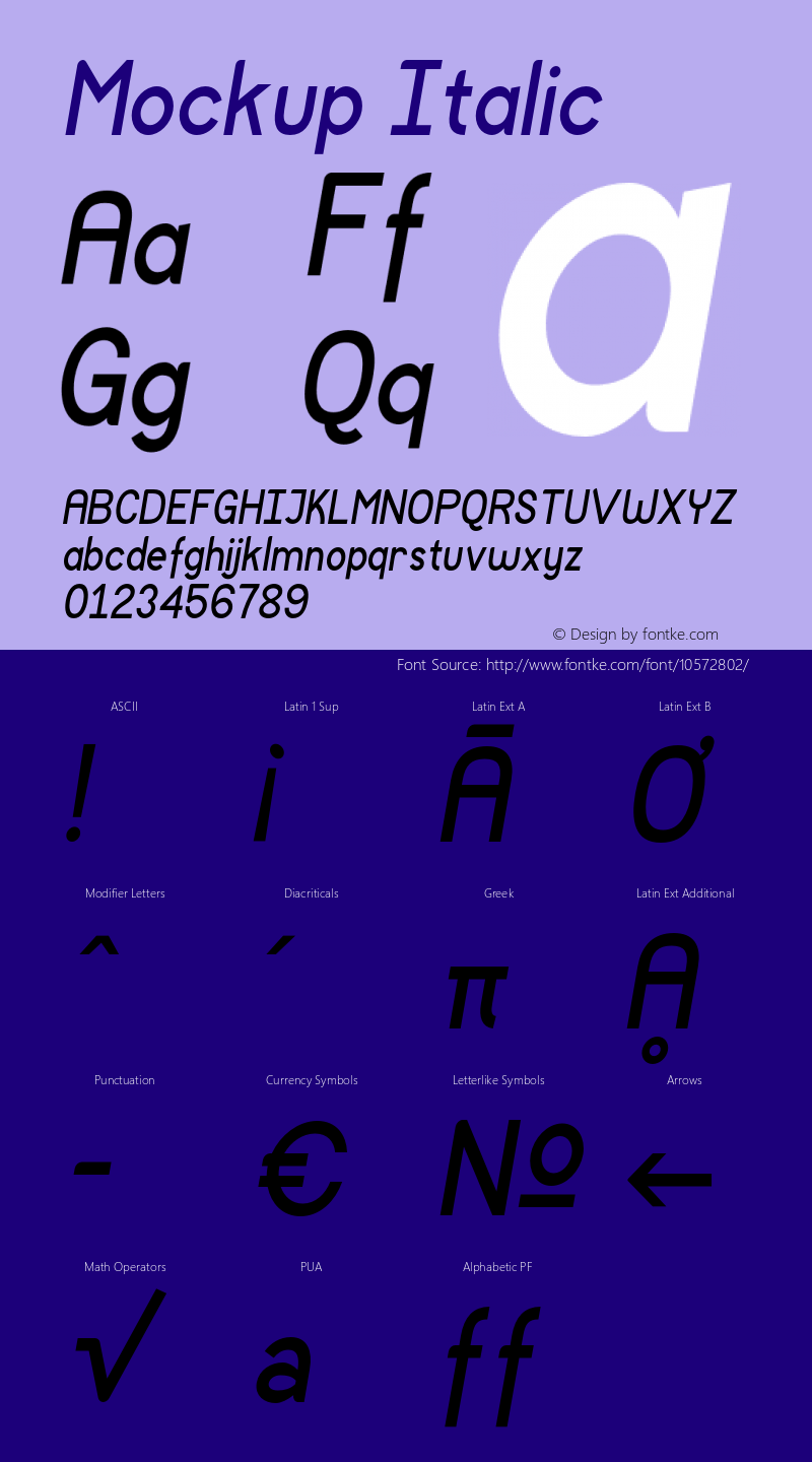 Mockup Italic Version 1 Font Sample