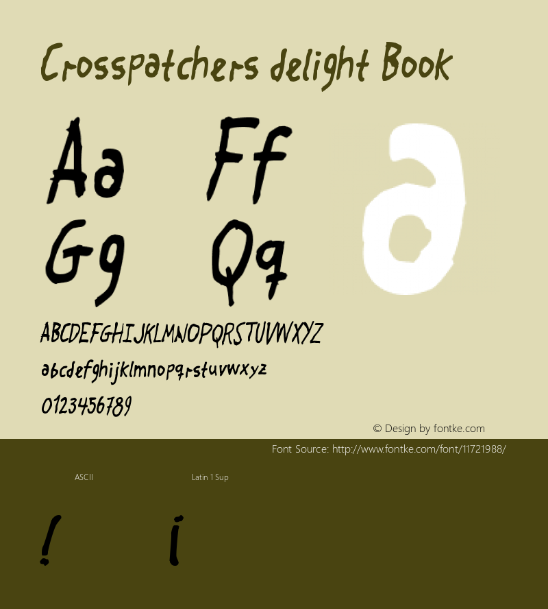 Crosspatchers delight Book Version 2 Font Sample