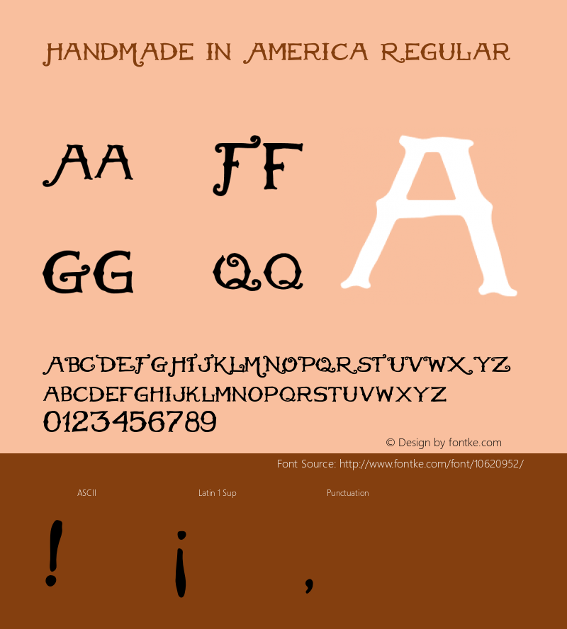 HandMade in America Regular 2.000 Font Sample