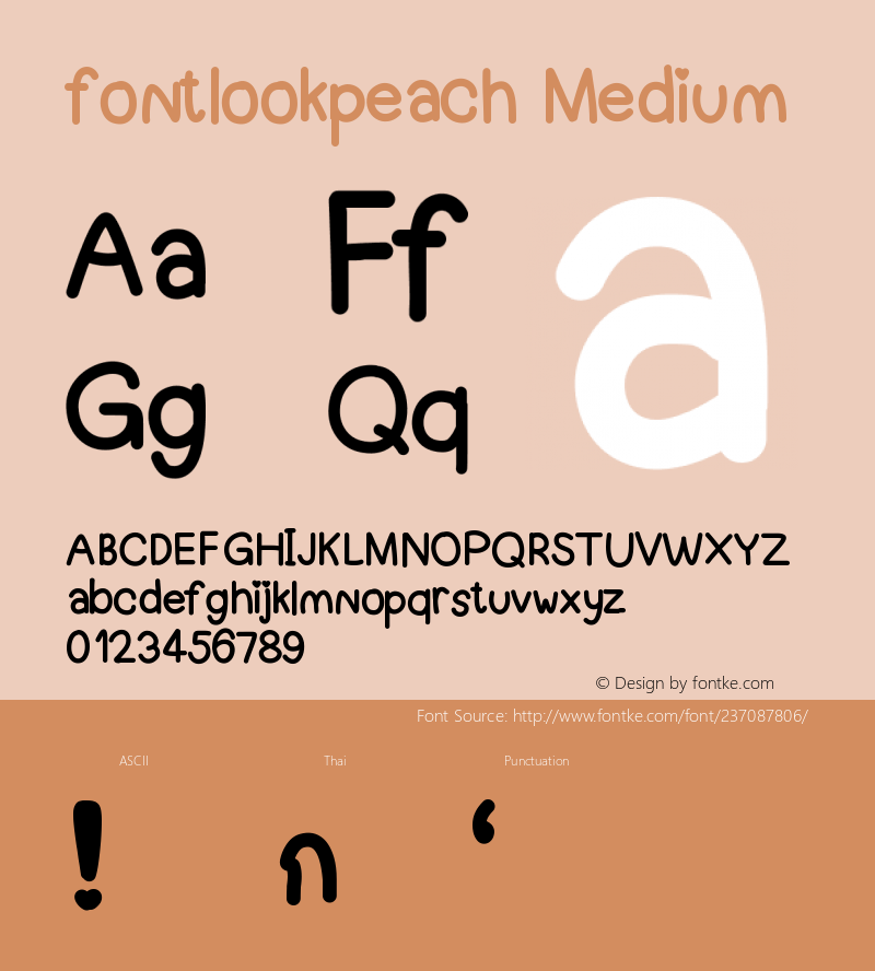 fontlookpeach Version 001.000图片样张