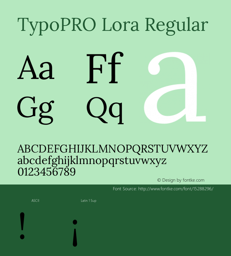 TypoPRO Lora Regular Version 1.014 Font Sample