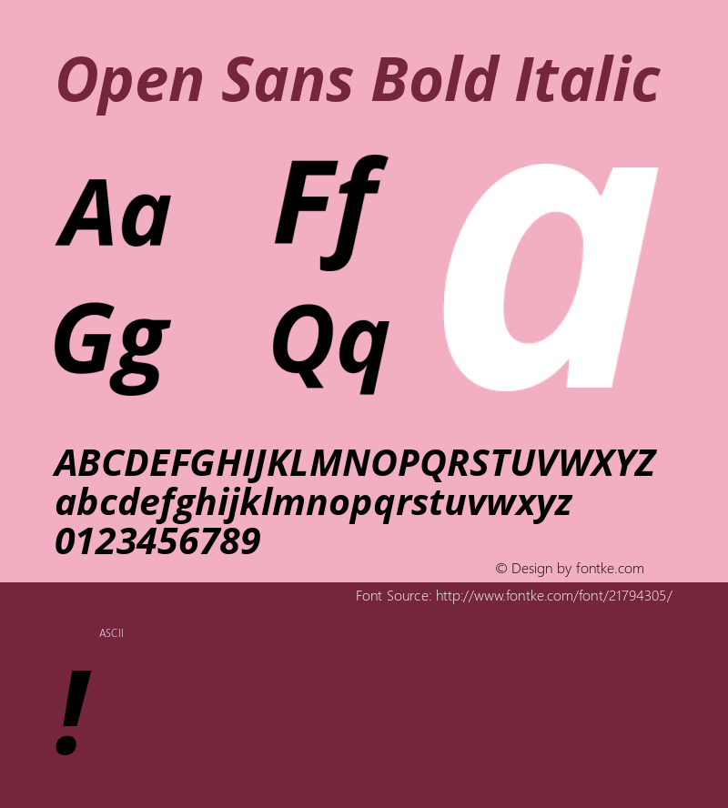 OpenSans Version 1.0 Font Sample