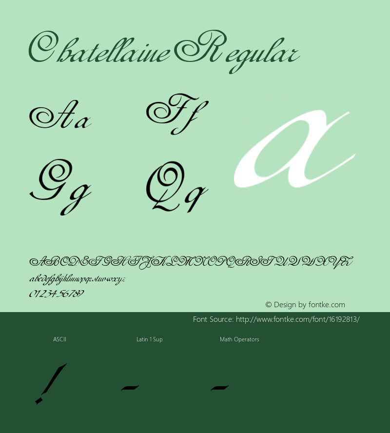 Chatellaine Regular Version 4.70 Font Sample