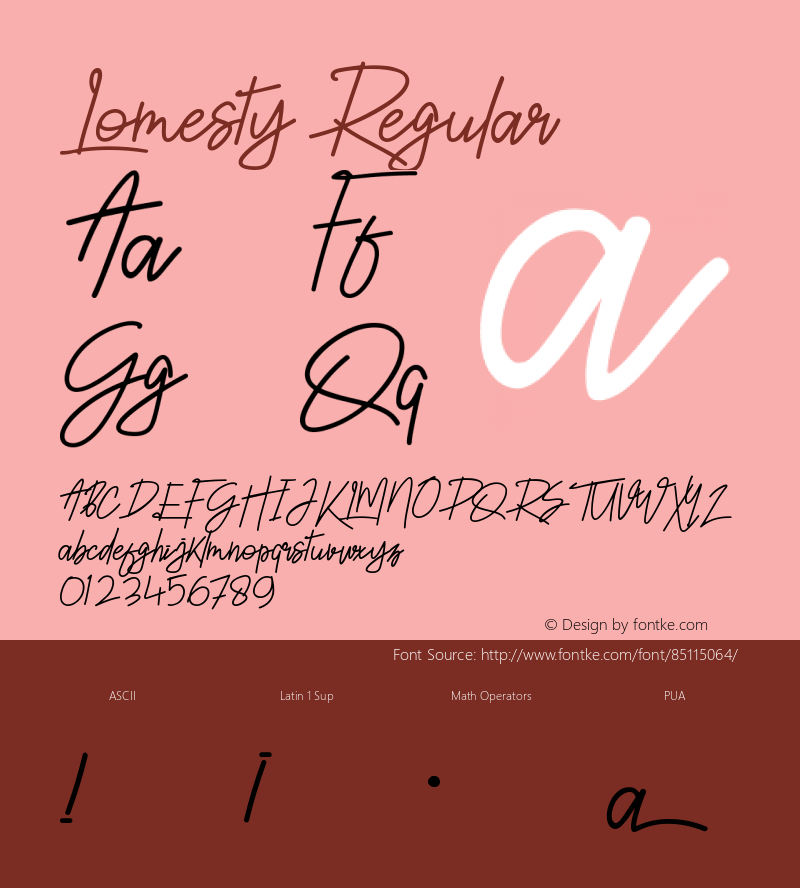 Lomesty Version 1.00;March 21, 2020;FontCreator 13.0.0.2613 64-bit Font Sample