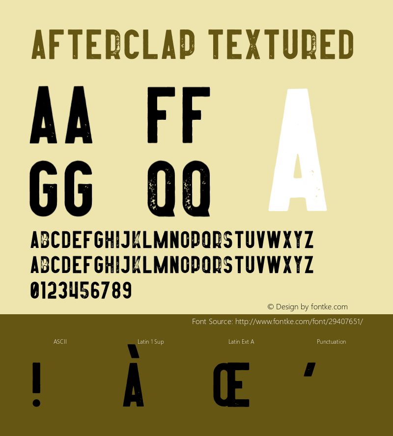 AfterclapTextured Version 1.002;Fontself Maker 3.0.0-3 Font Sample