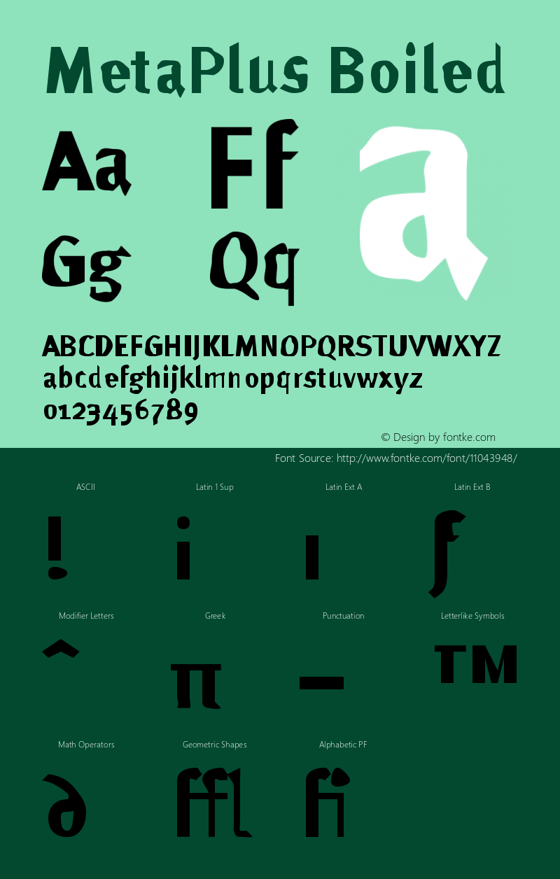 MetaPlus Boiled Version 001.000 Font Sample