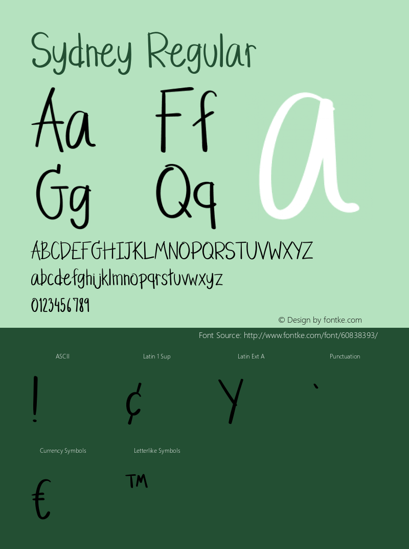 Sydney Version 1.003;Fontself Maker 3.5.1 Font Sample