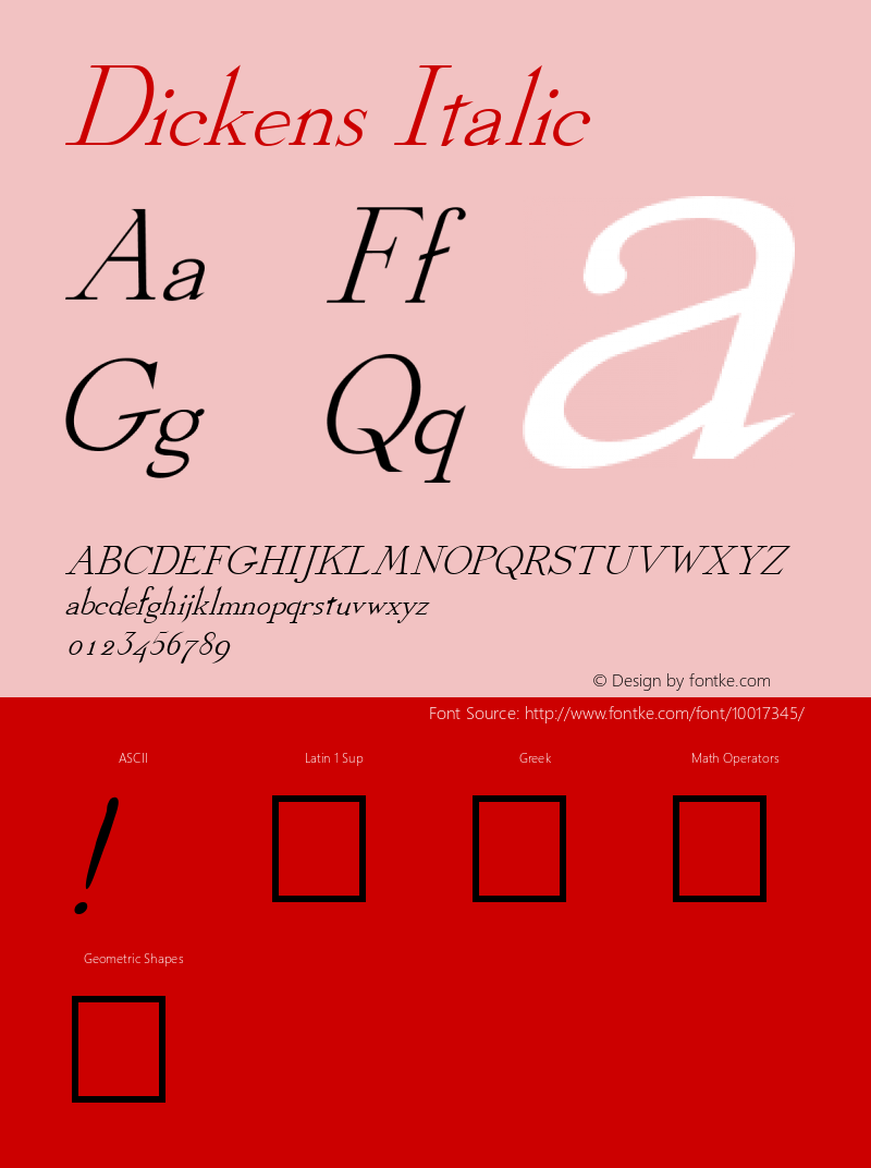 Dickens Italic Altsys Metamorphosis:4/9/92 Font Sample