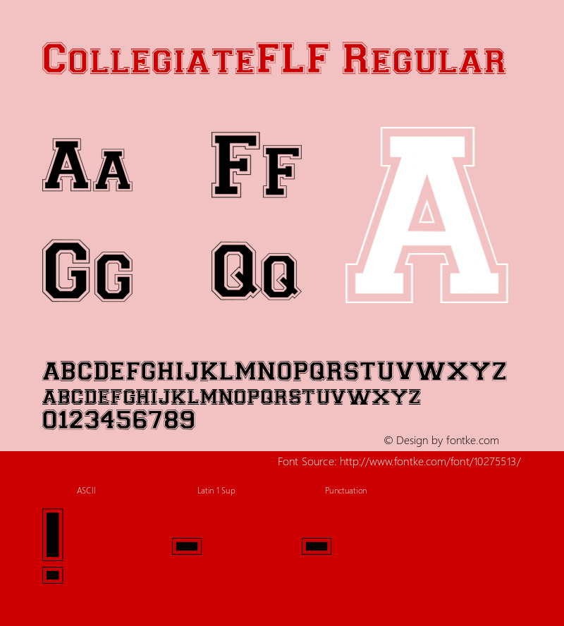 CollegiateFLF Regular 1.0 Font Sample