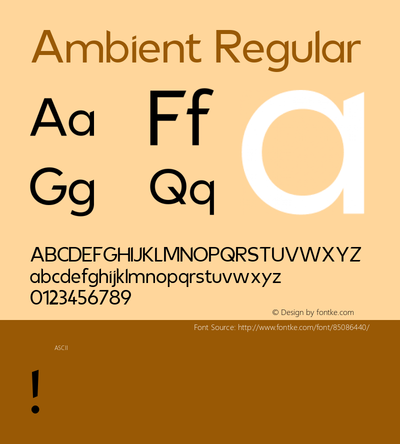Ambient Regular Version 1.000 Font Sample
