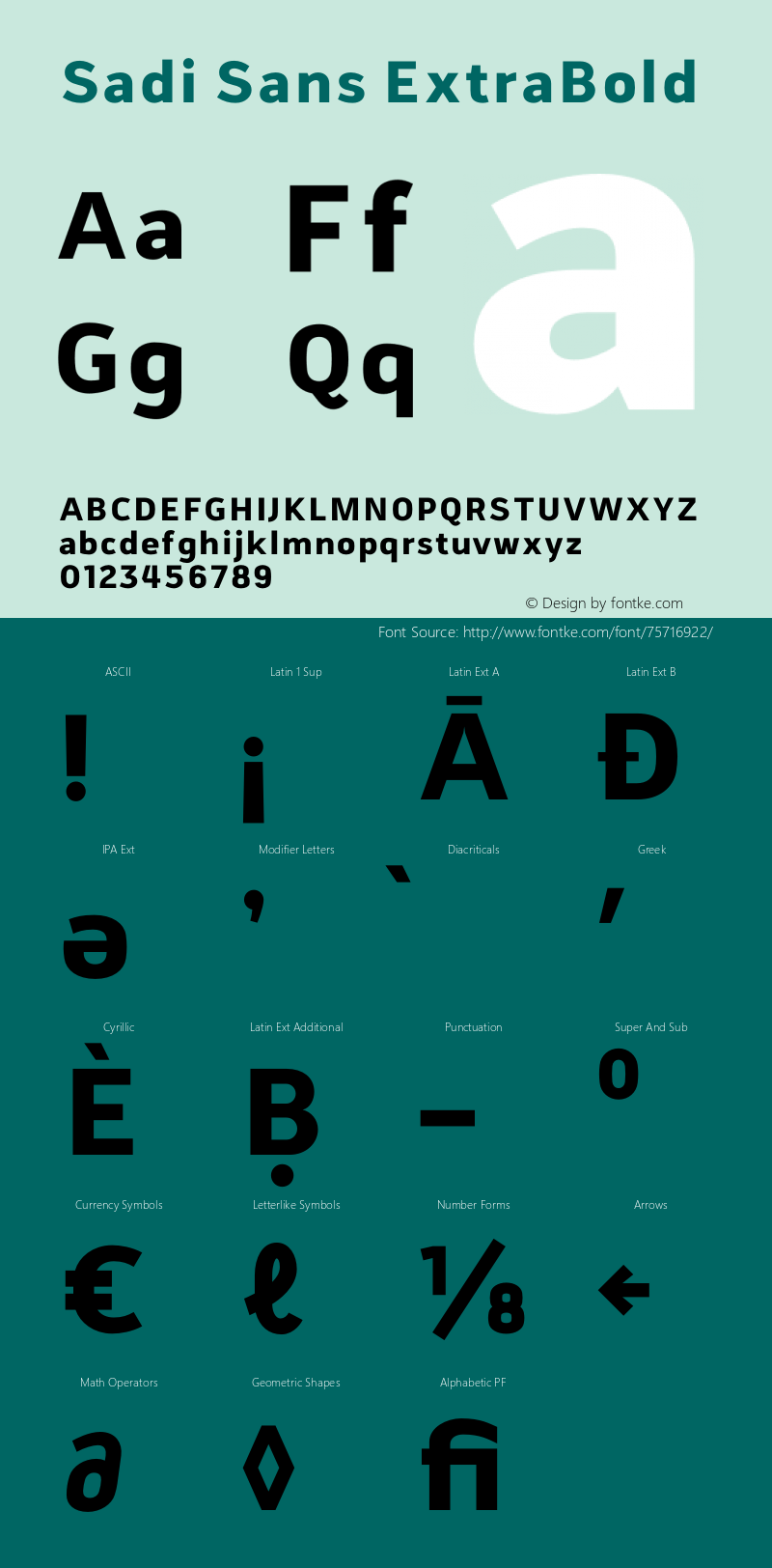 Sadi Sans ExtraBold Version 1.000;hotconv 1.0.109;makeotfexe 2.5.65596 Font Sample