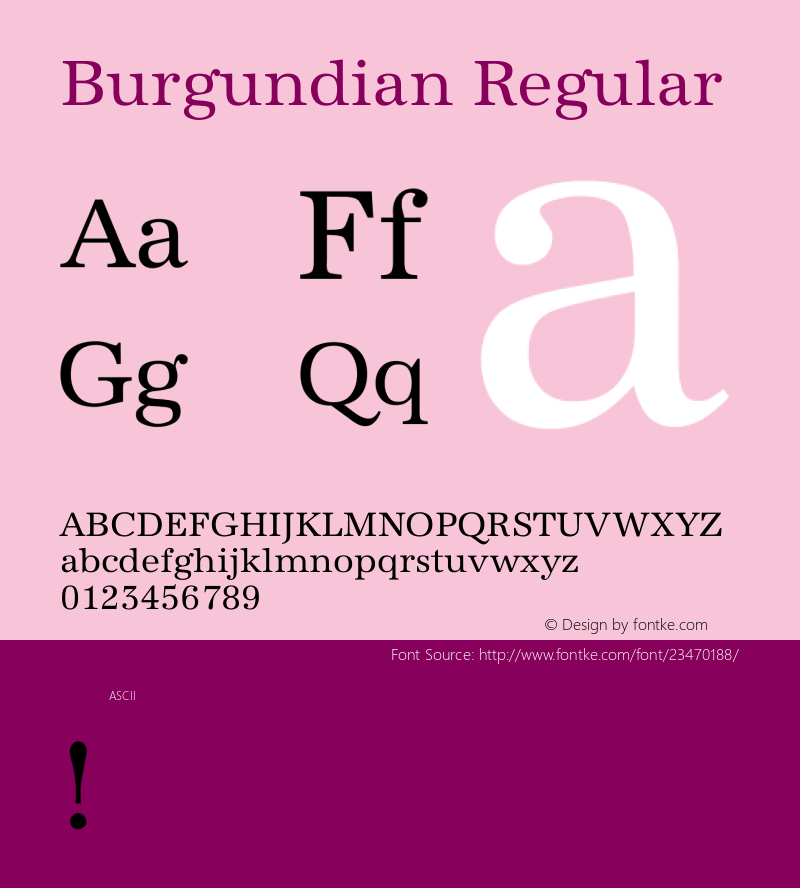 Burgundian  Font Sample