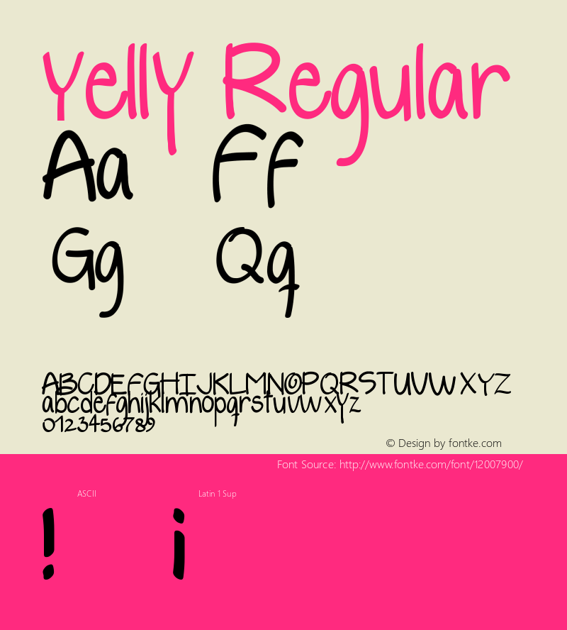 yelly Regular Version 1.0 Font Sample