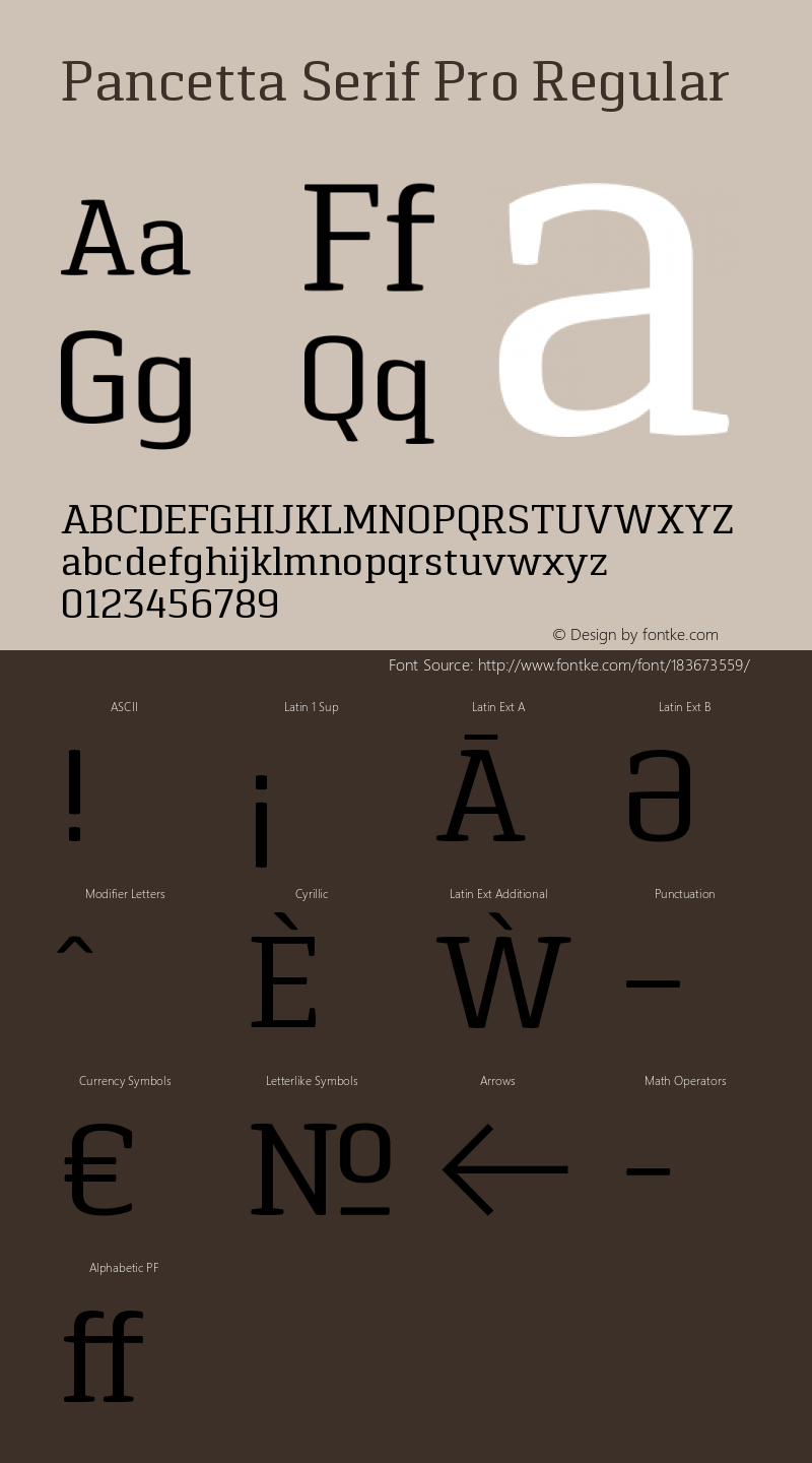 Pancetta Serif Pro Regular Version 001.000图片样张