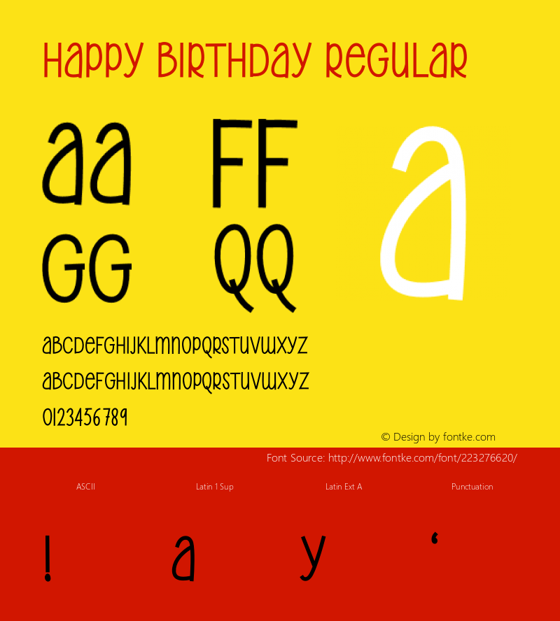 Happy Birthday Version 1.001;Fontself Maker 3.5.4图片样张