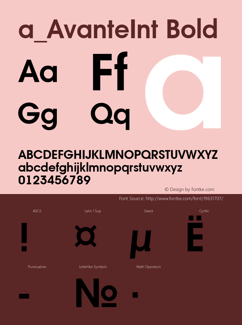 a_AvanteInt Bold Macromedia Fontographer 4.1 21.09.97 Font Sample