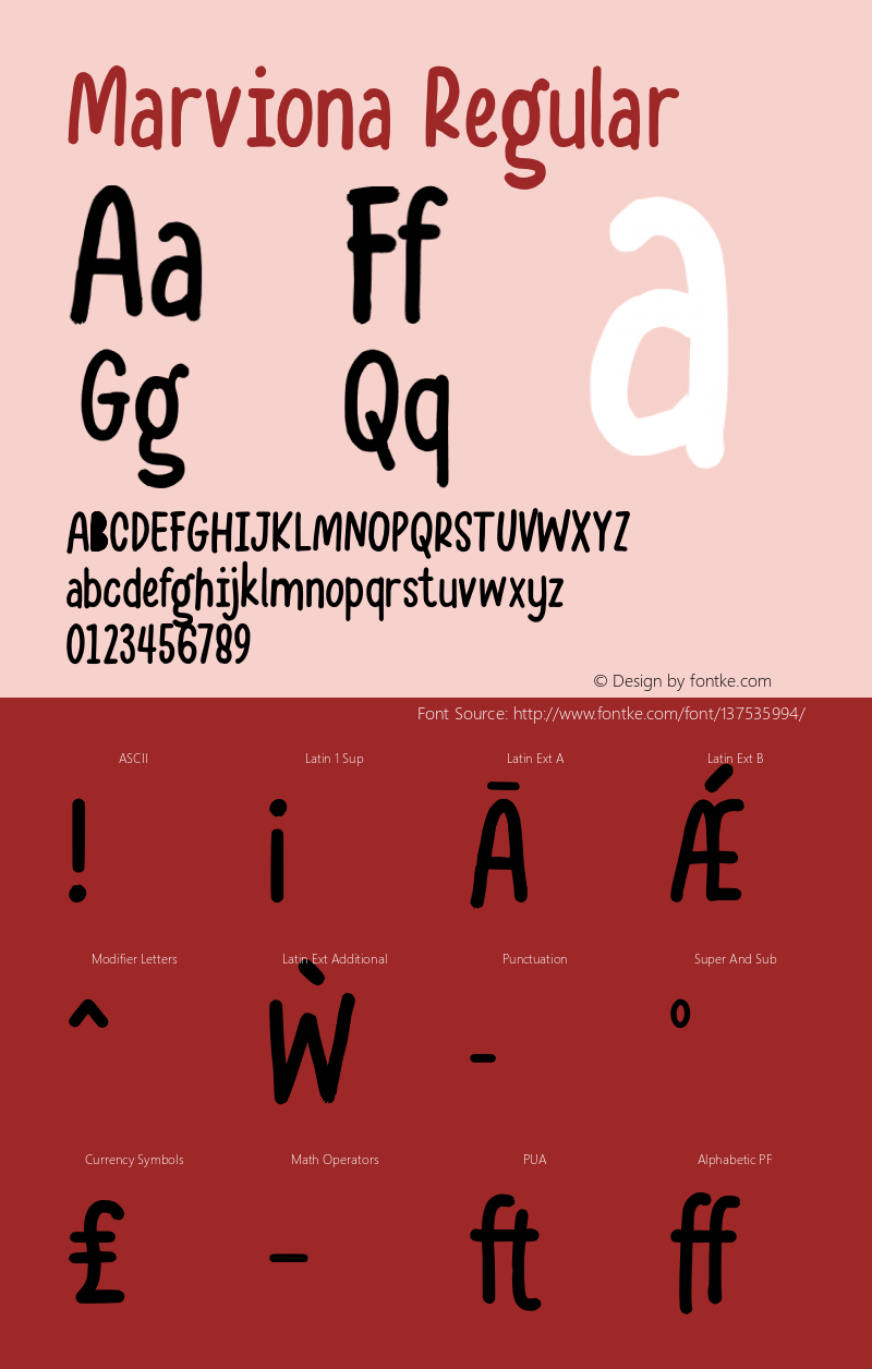 Marviona Version 1.000 Font Sample