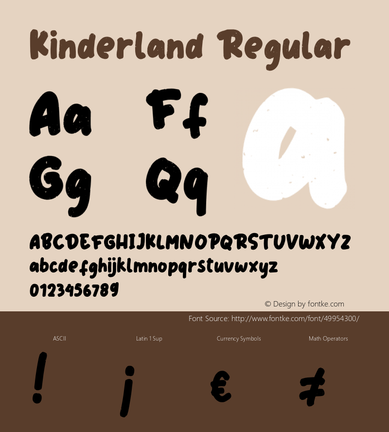 Kinderland-Regular Version 1.000 Font Sample