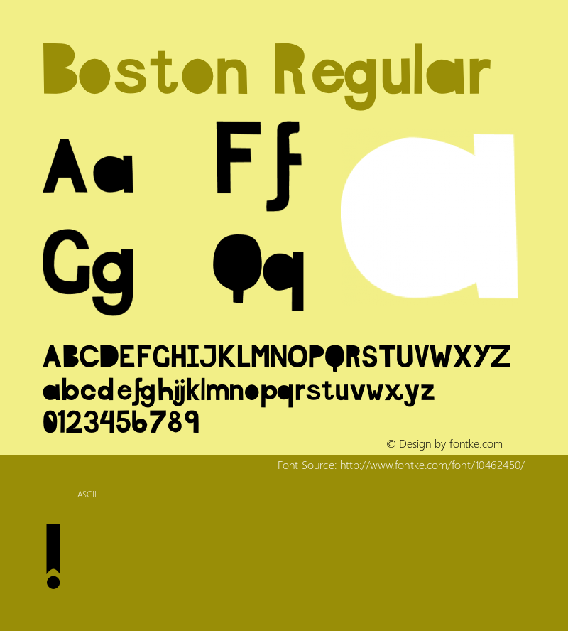 Boston Regular Version 1.000 Font Sample