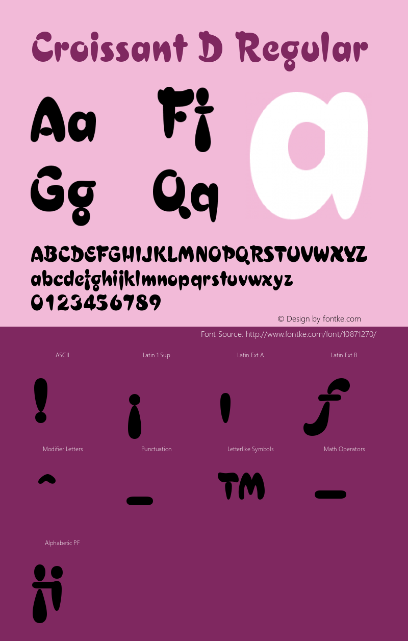 Croissant D Regular Version 001.005 Font Sample