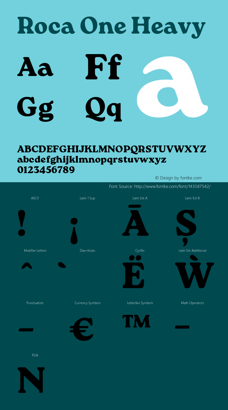 Roca One Heavy 1.000 Font Sample